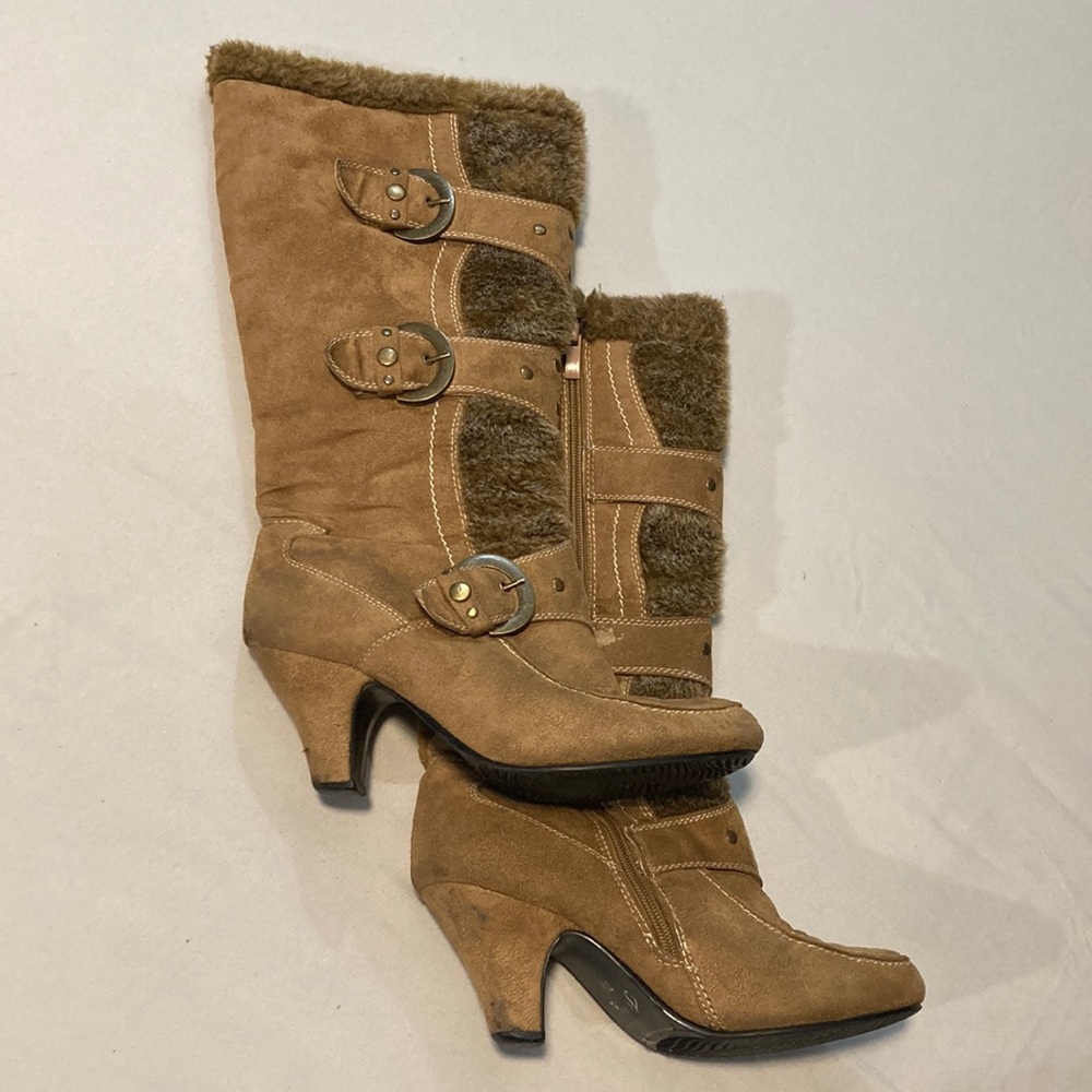 Forever Womens Link Maggie Fur/Suede Zip Up Boot